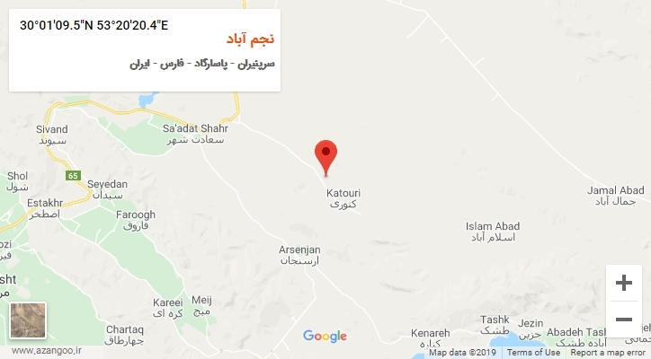 روستای نجم آباد بر روی نقشه