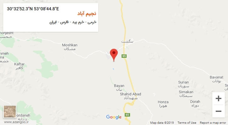 روستای نجیم آباد بر روی نقشه