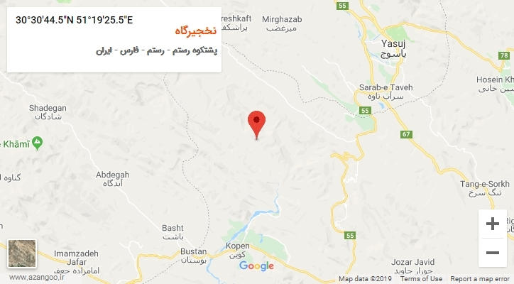 روستای نخجیرگاه بر روی نقشه