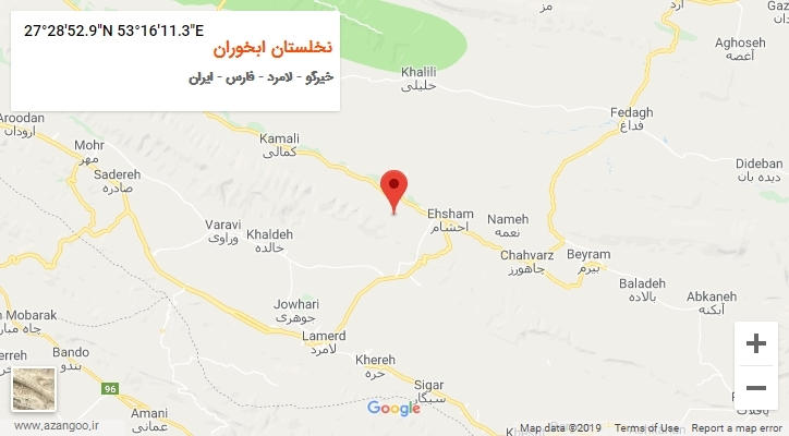 روستای نخلستان ابخوران بر روی نقشه