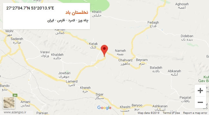 روستای نخلستان باد بر روی نقشه