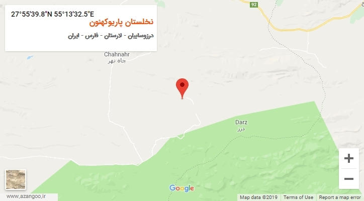 روستای نخلستان پاریوکهنون بر روی نقشه