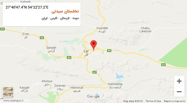 روستای نخلستان سیدنی بر روی نقشه