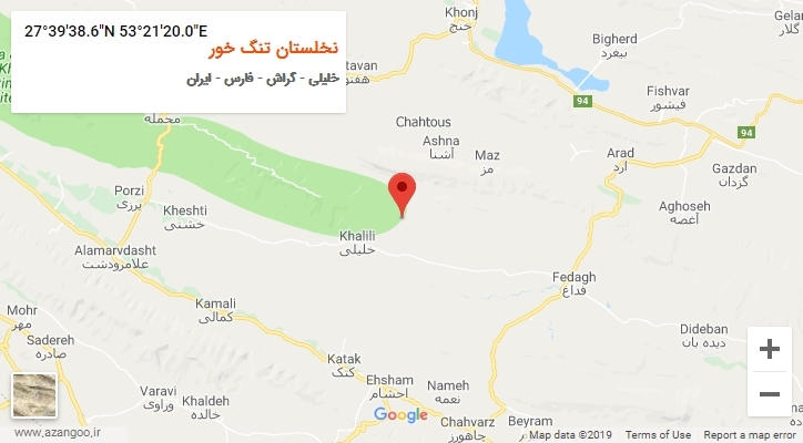 روستای نخلستان تنگ خور بر روی نقشه