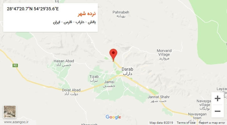 روستای نرده شهر بر روی نقشه
