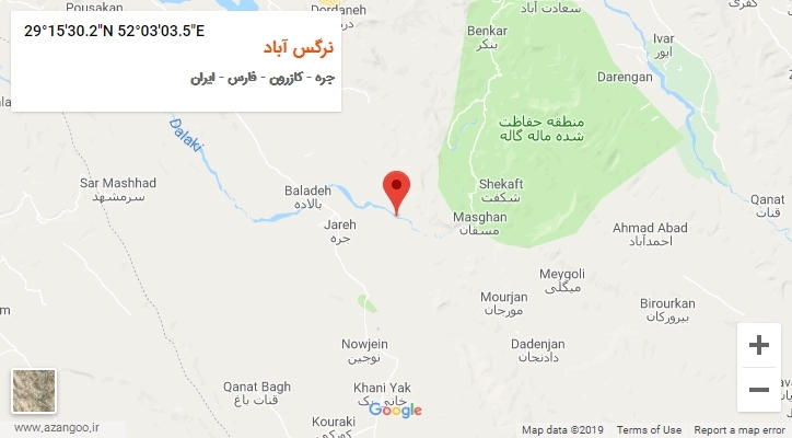 روستای نرگس آباد بر روی نقشه