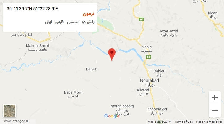 روستای نرمون بر روی نقشه