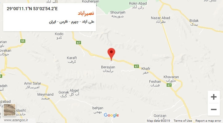 روستای نصیرآباد بر روی نقشه