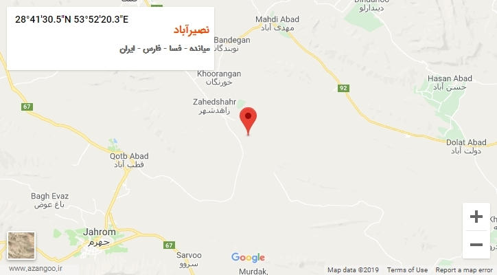 روستای نصیرآباد بر روی نقشه