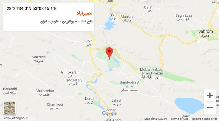 روستای نصیرآباد بر روی نقشه