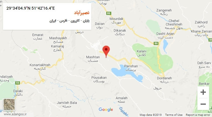 روستای نصیرآباد بر روی نقشه