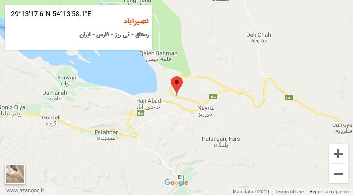 روستای نصیرآباد بر روی نقشه