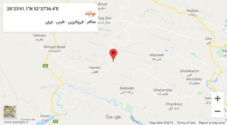 روستای نوآباد بر روی نقشه