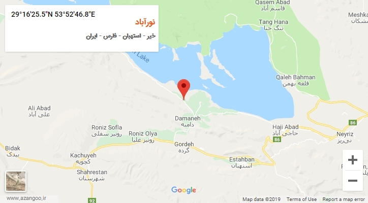روستای نورآباد بر روی نقشه