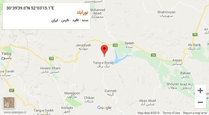 روستای نورآباد بر روی نقشه