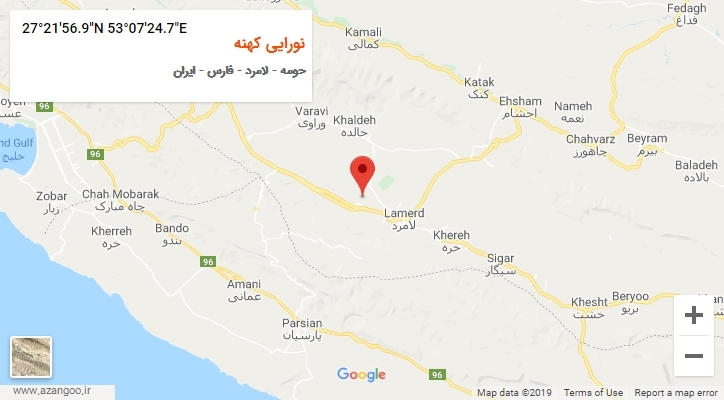 روستای نورایی کهنه بر روی نقشه