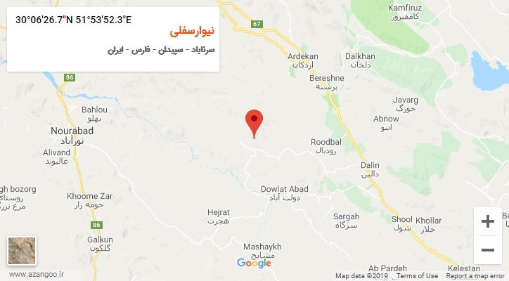 روستای نیوارسفلی بر روی نقشه