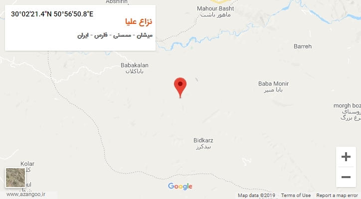 روستای نزاع علیا بر روی نقشه