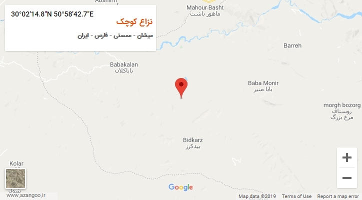 روستای نزاع کوچک بر روی نقشه