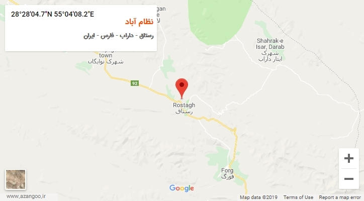 روستای نظام آباد بر روی نقشه