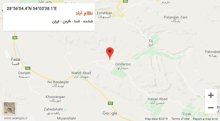 روستای نظام آباد بر روی نقشه