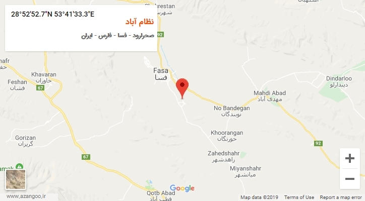 روستای نظام آباد بر روی نقشه