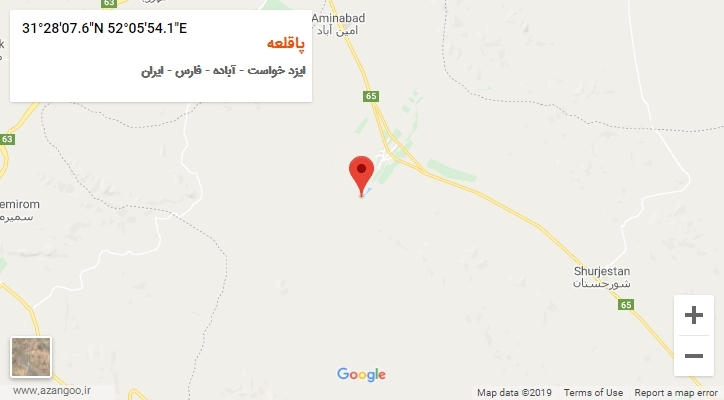 روستای پاقلعه بر روی نقشه