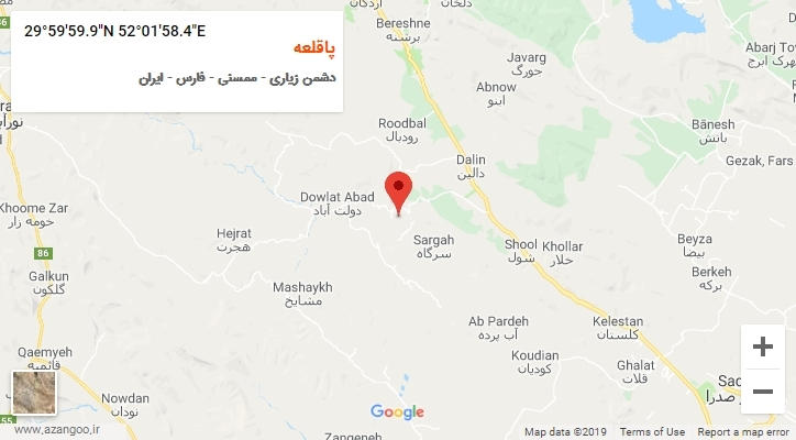 روستای پاقلعه بر روی نقشه