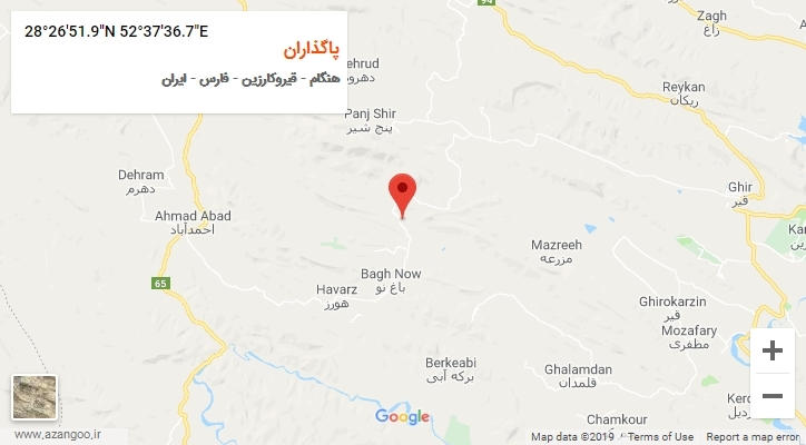 روستای پاگذاران بر روی نقشه