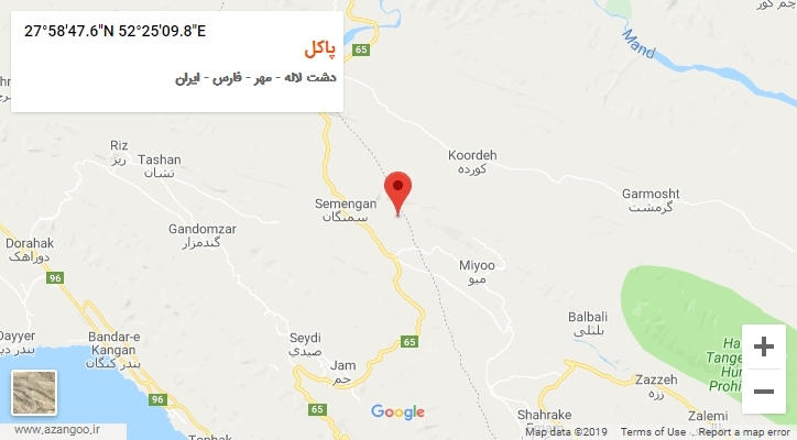 روستای پاکل بر روی نقشه
