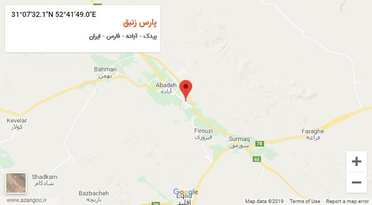 روستای پارس زنبق بر روی نقشه