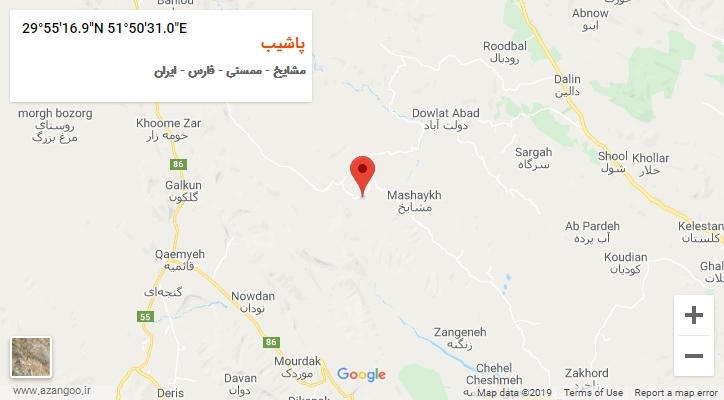 روستای پاشیب بر روی نقشه