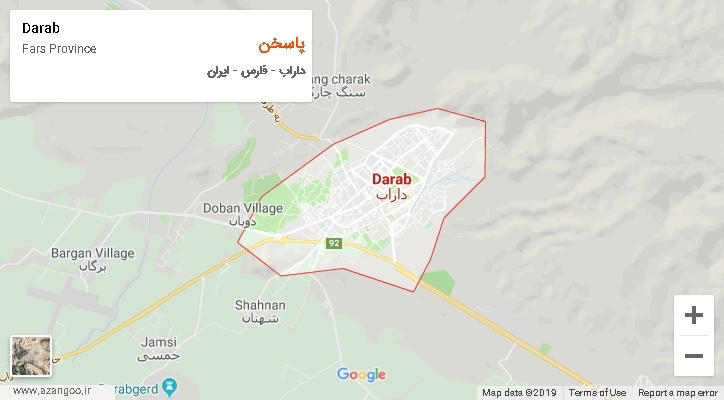 دهستان پاسخن بر روی نقشه