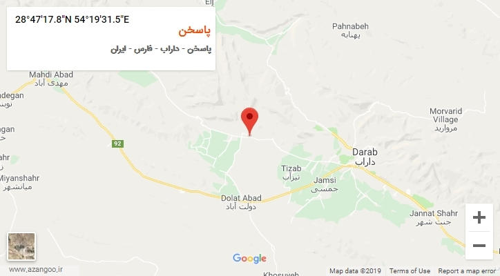 روستای پاسخن بر روی نقشه