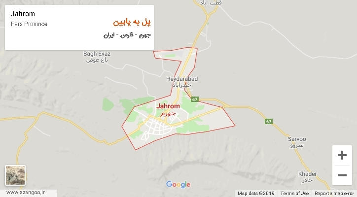 دهستان پل به پایین بر روی نقشه