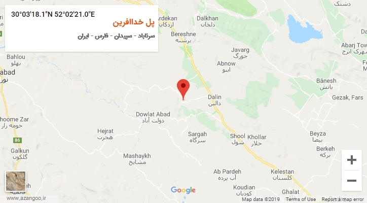 روستای پل خداافرین بر روی نقشه