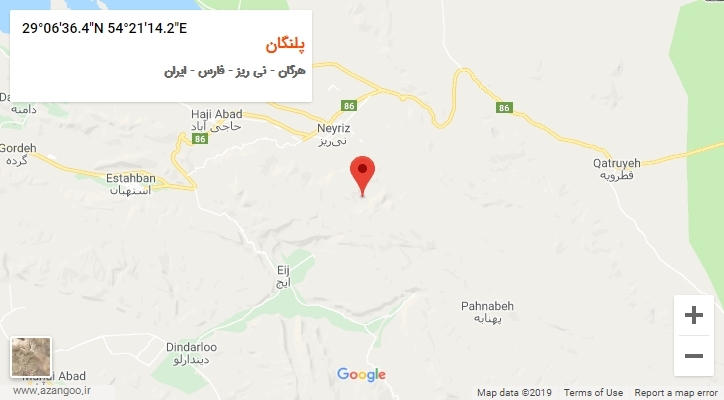 روستای پلنگان بر روی نقشه
