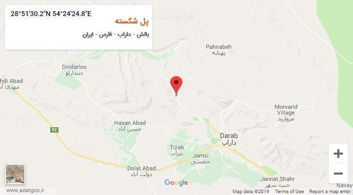 روستای پل شکسته بر روی نقشه