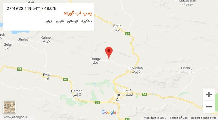 روستای پمپ آب گورده بر روی نقشه