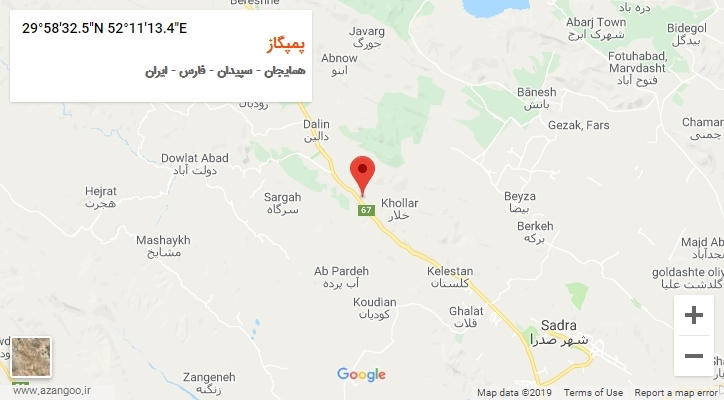 روستای پمپگاز بر روی نقشه