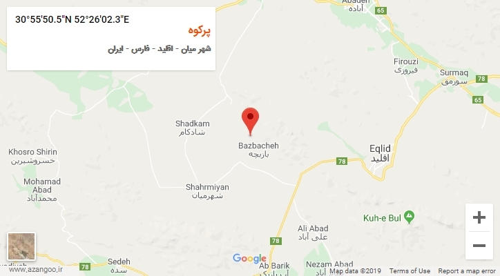 روستای پرکوه بر روی نقشه