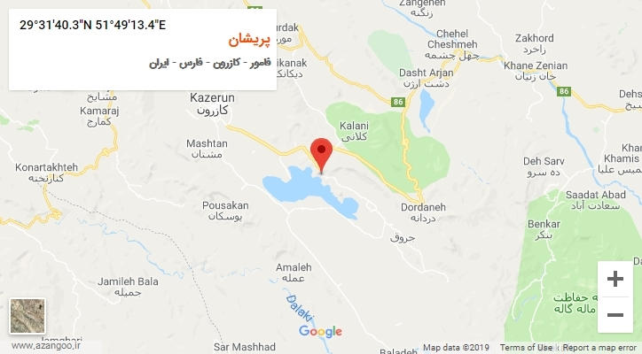 روستای پریشان بر روی نقشه