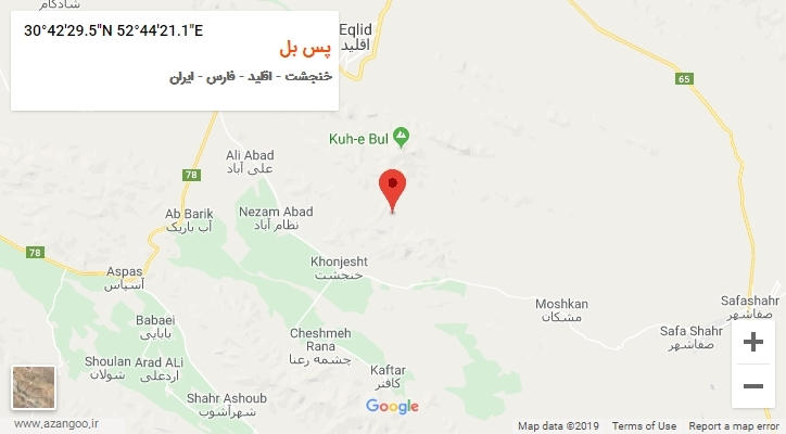 روستای پس بل بر روی نقشه