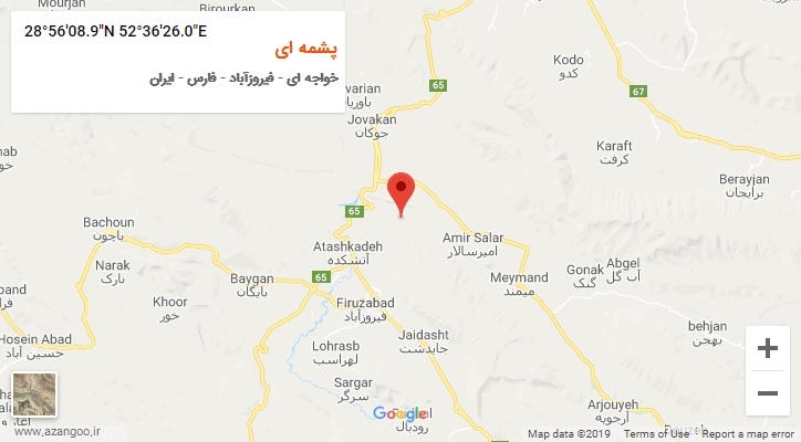 روستای پشمه ای بر روی نقشه