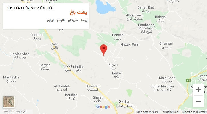 روستای پشت باغ بر روی نقشه