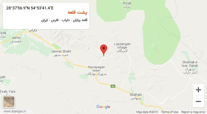 روستای پشت قلعه بر روی نقشه