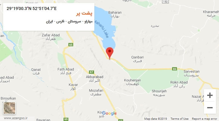 روستای پشت پر بر روی نقشه