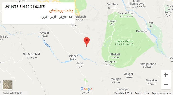 روستای پشت پرسلیمان بر روی نقشه