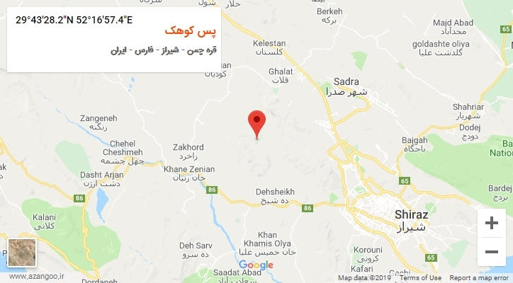 روستای پس کوهک بر روی نقشه
