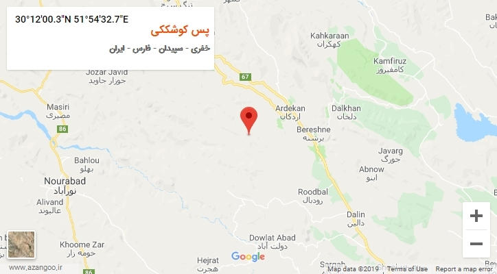روستای پس کوشککی بر روی نقشه
